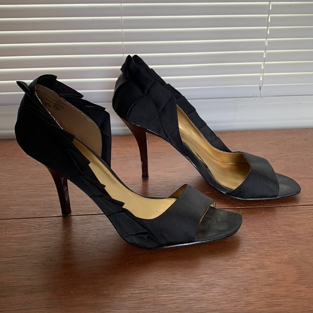 Black ruffle stilettos by Christian Siriano for Payless